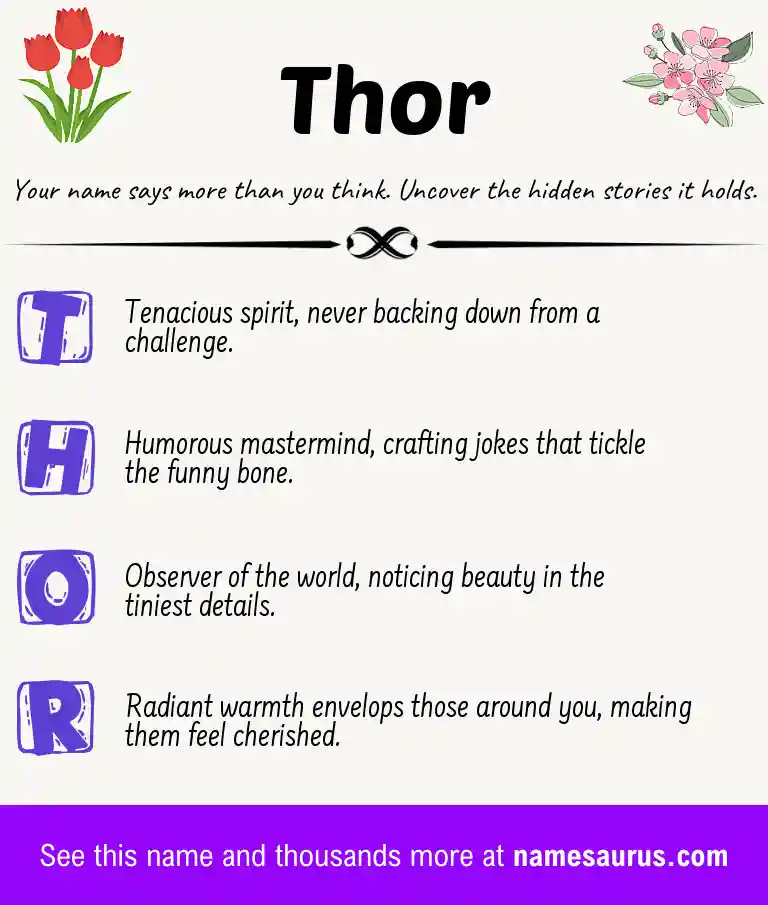 Acrostic poem about Thor.