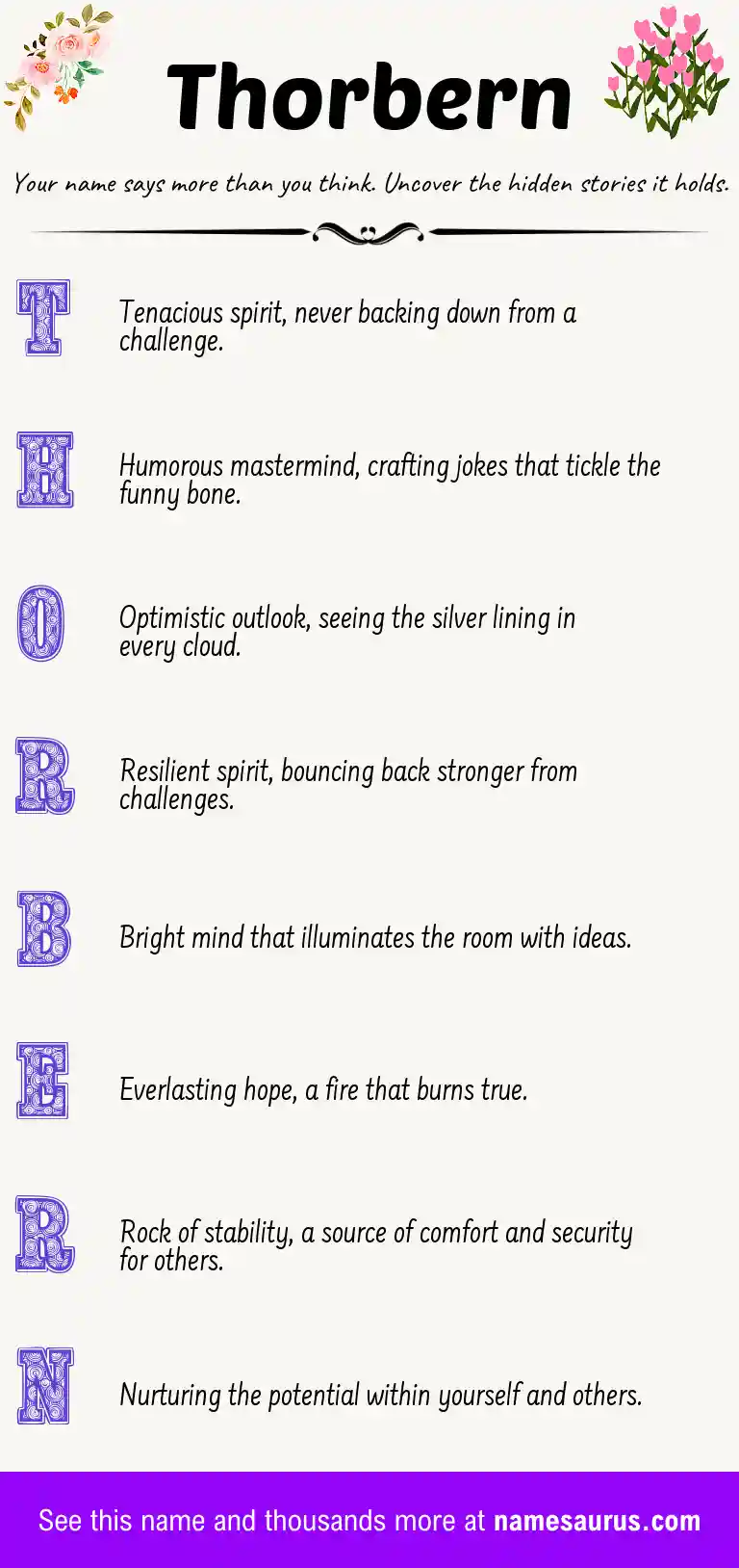 Acrostic poem about Thorbern.