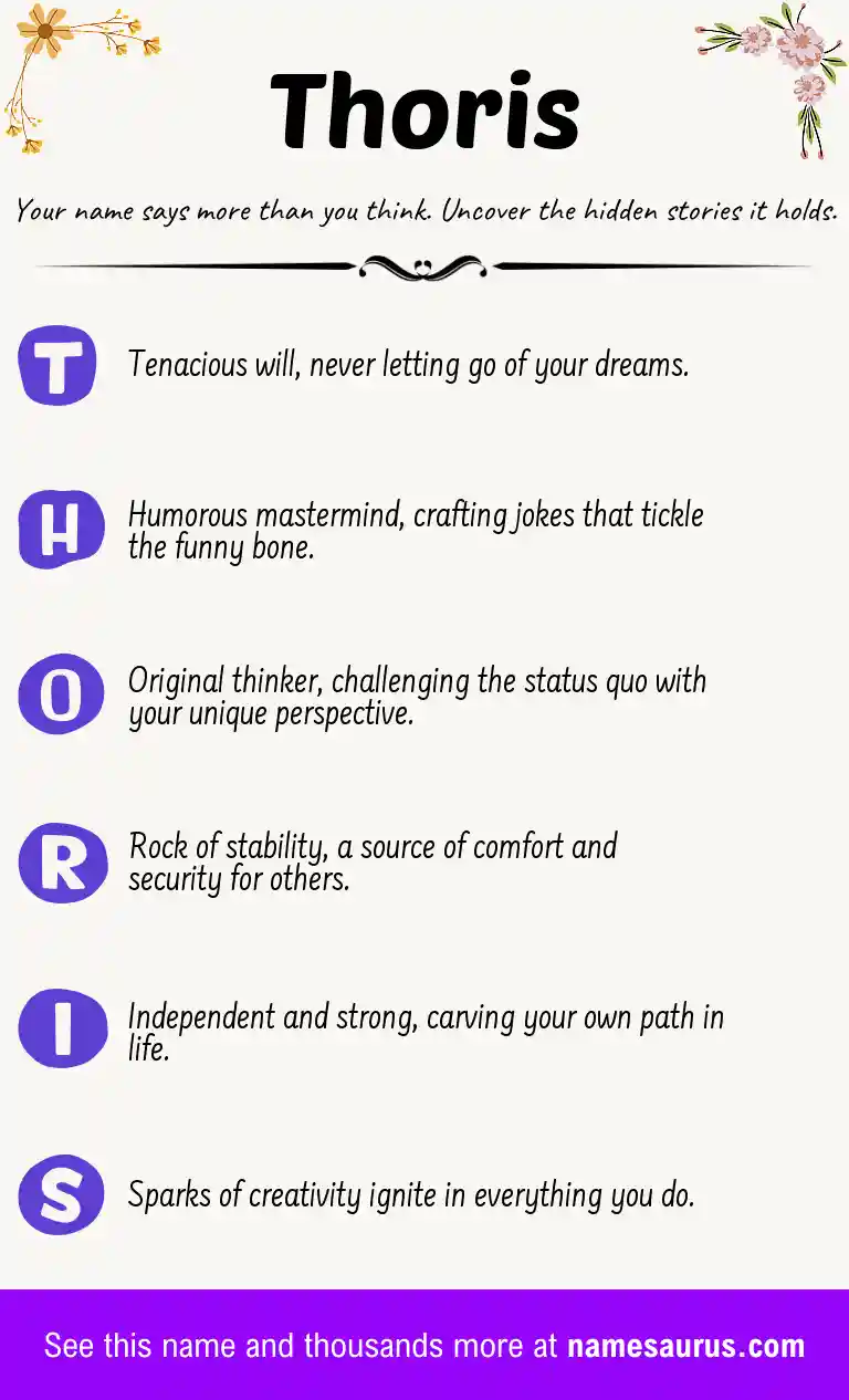 Acrostic poem about Thoris.