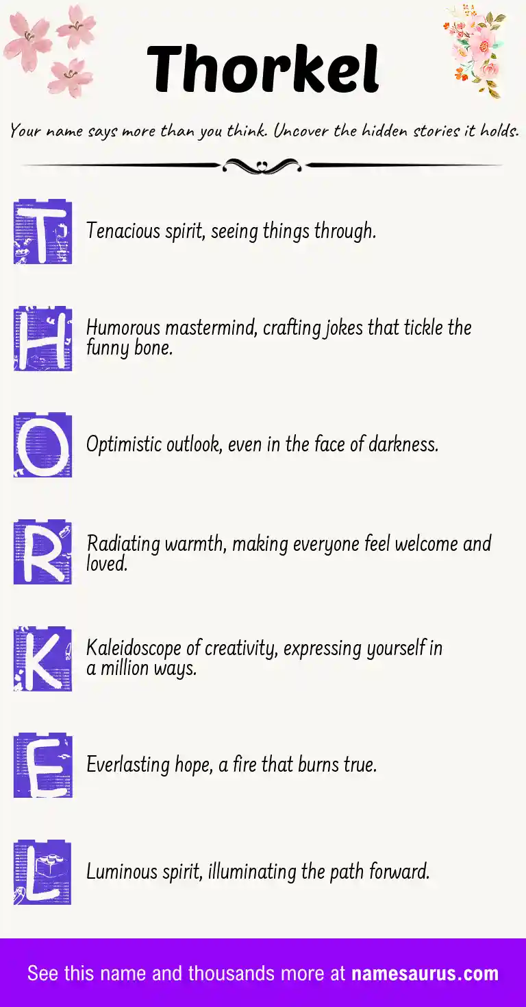 Acrostic poem about Thorkel.
