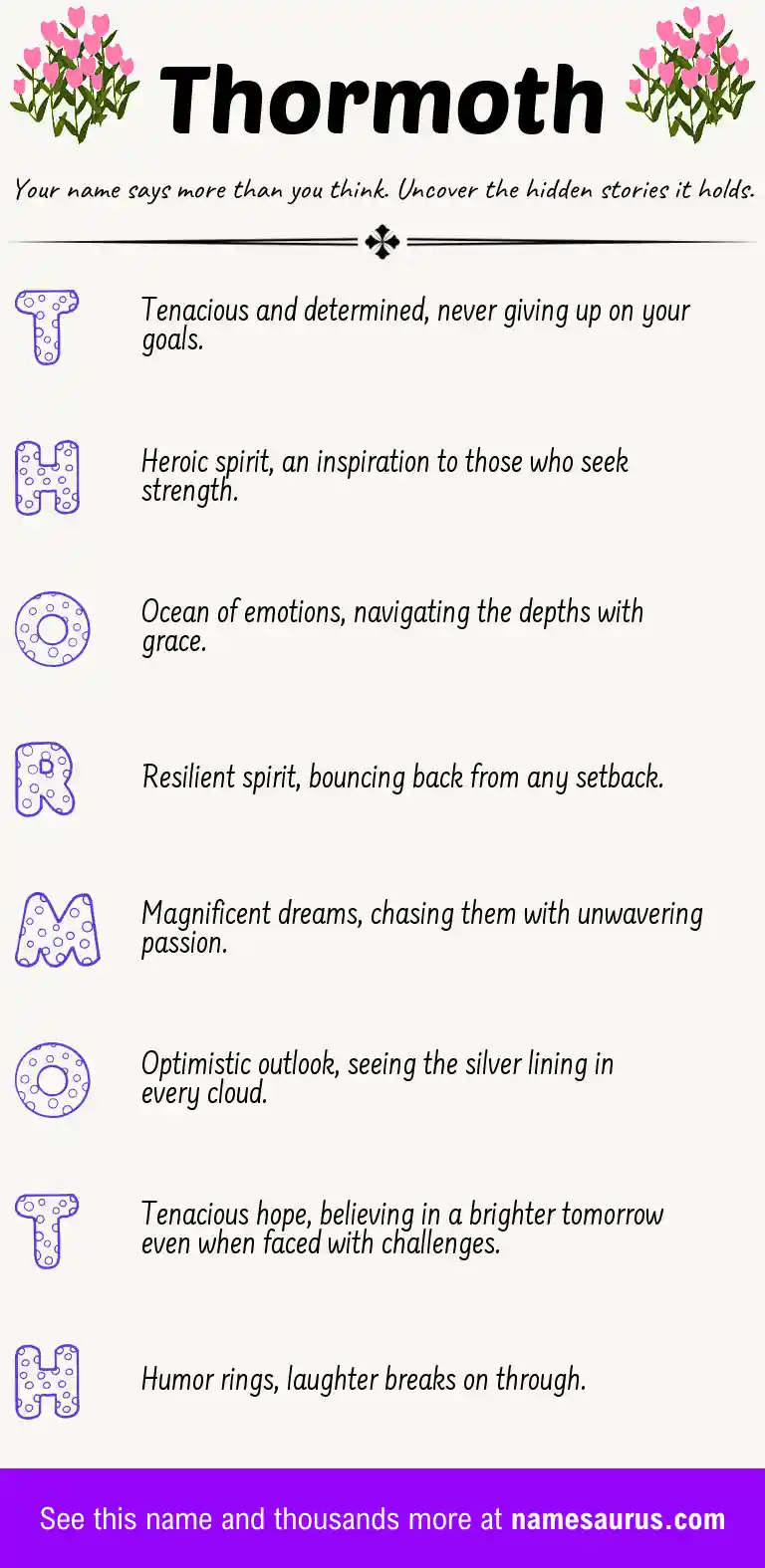 Acrostic poem about Thormoth.