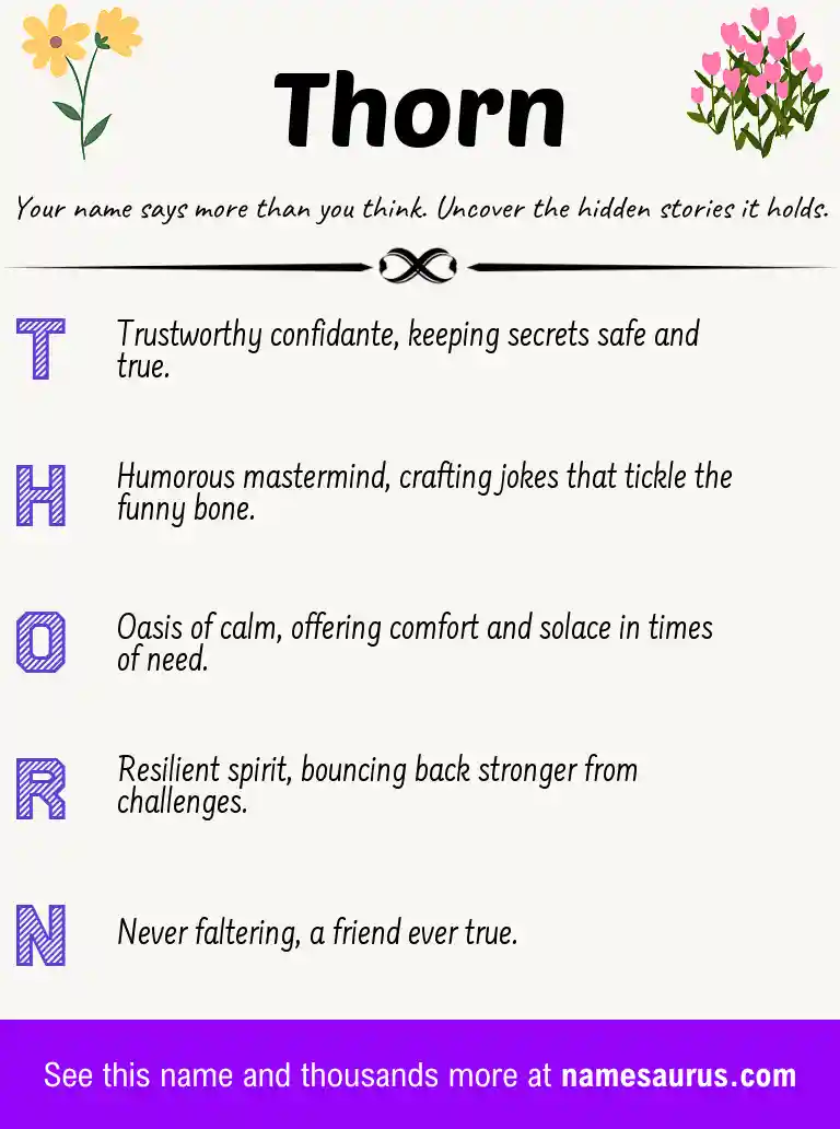 Acrostic poem about Thorn.