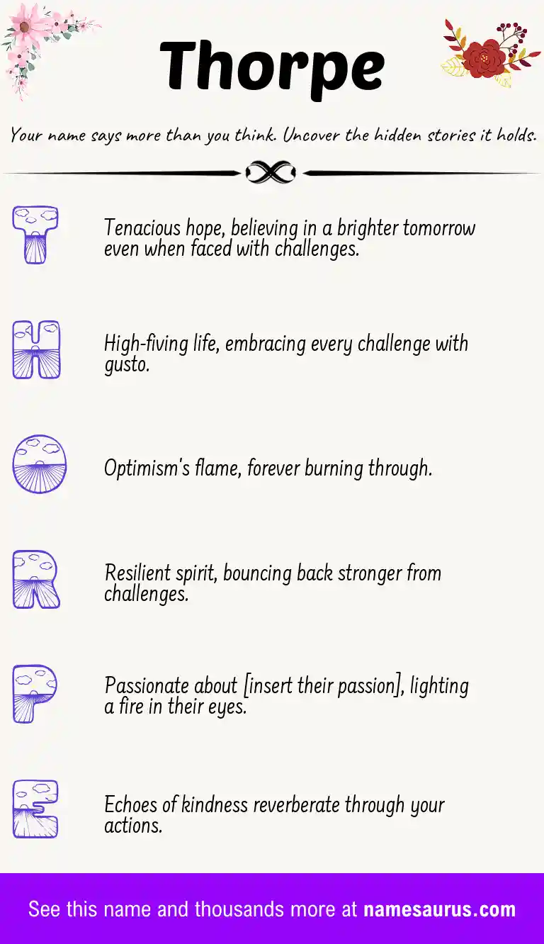 Acrostic poem about Thorpe.