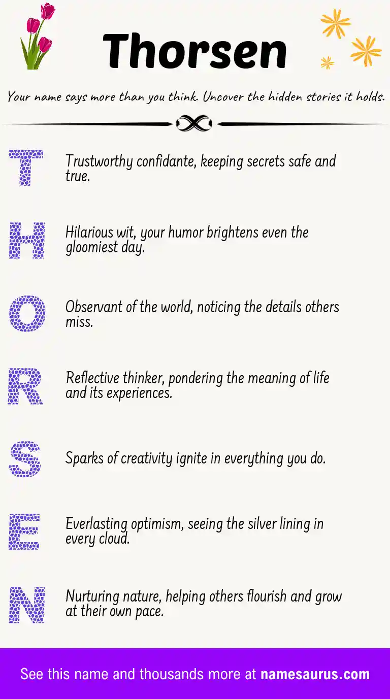 Acrostic poem about Thorsen.