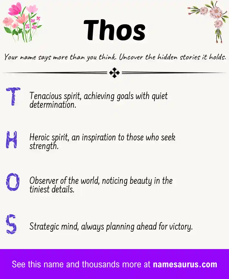 Acrostic poem about Thos.