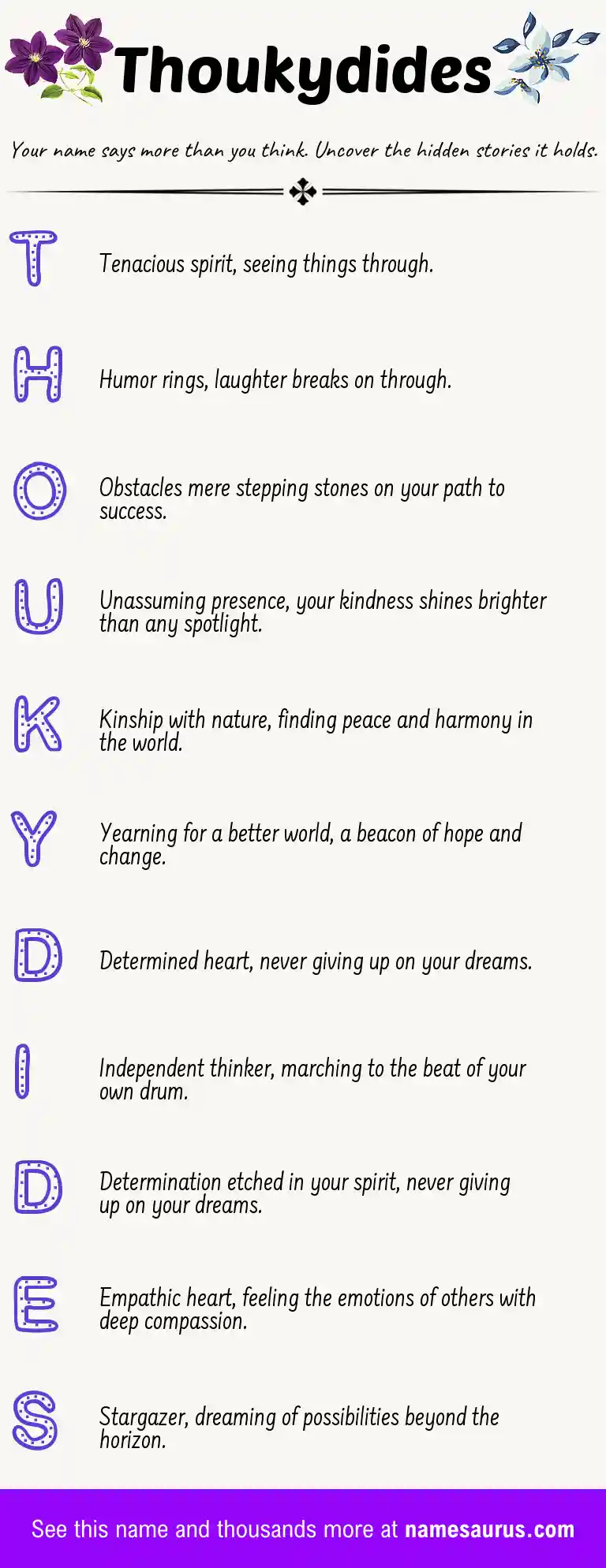 Acrostic poem about Thoukydides.