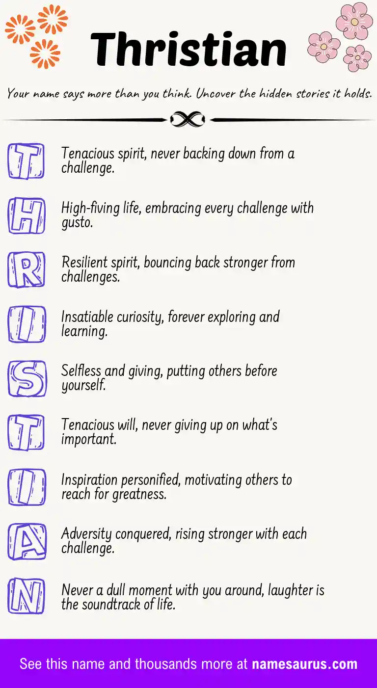 Acrostic poem about Thristian.