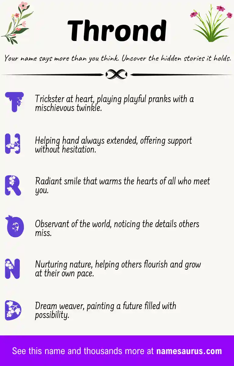Acrostic poem about Thrond.