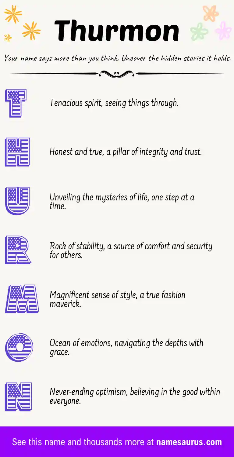 Acrostic poem about Thurmon.