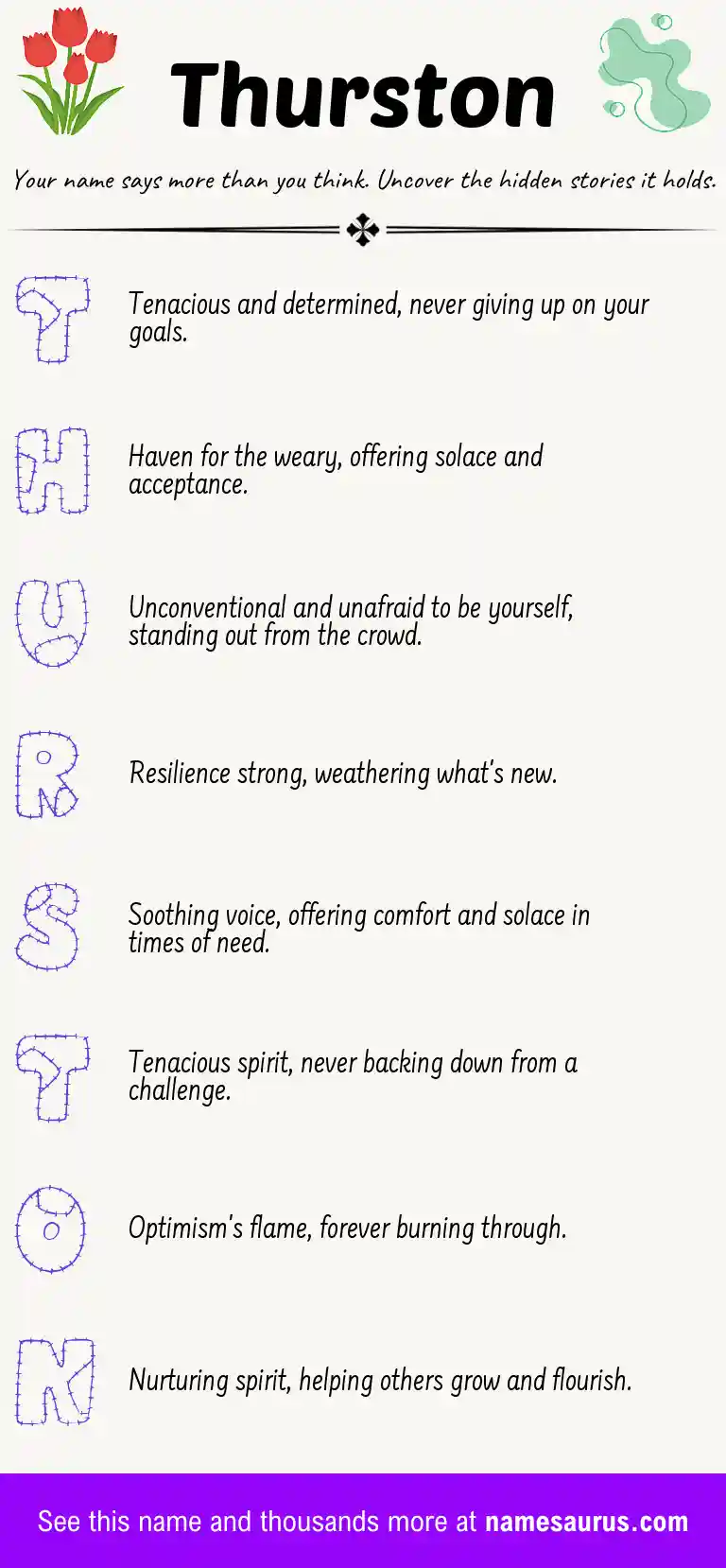 Acrostic poem about Thurston.