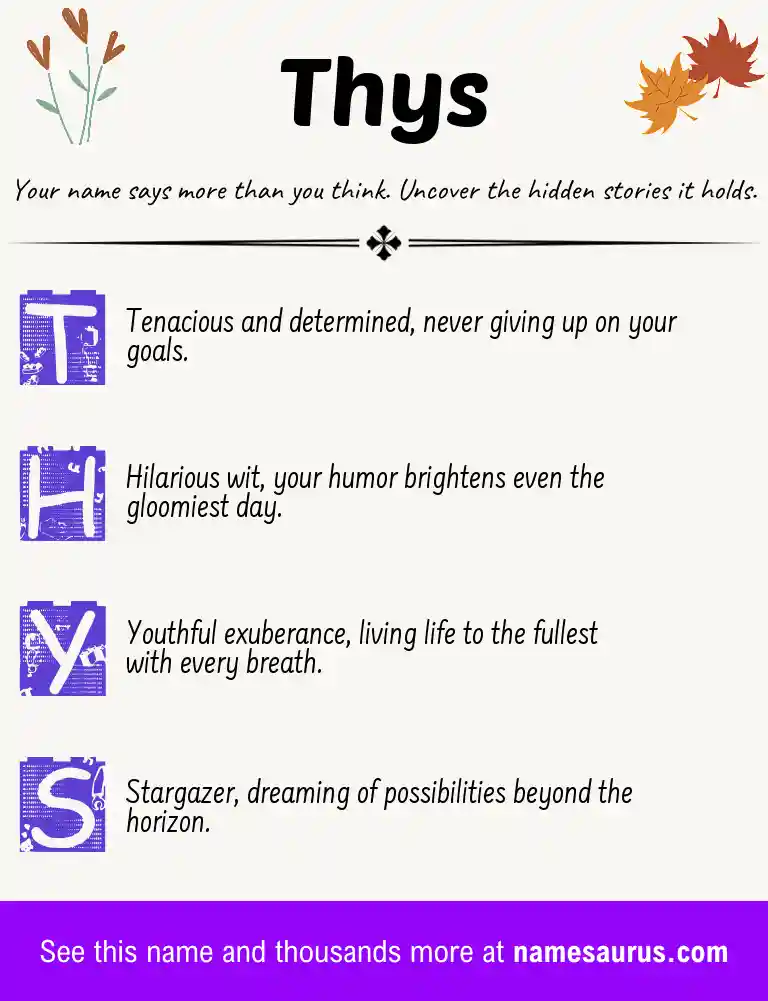 Acrostic poem about Thys.