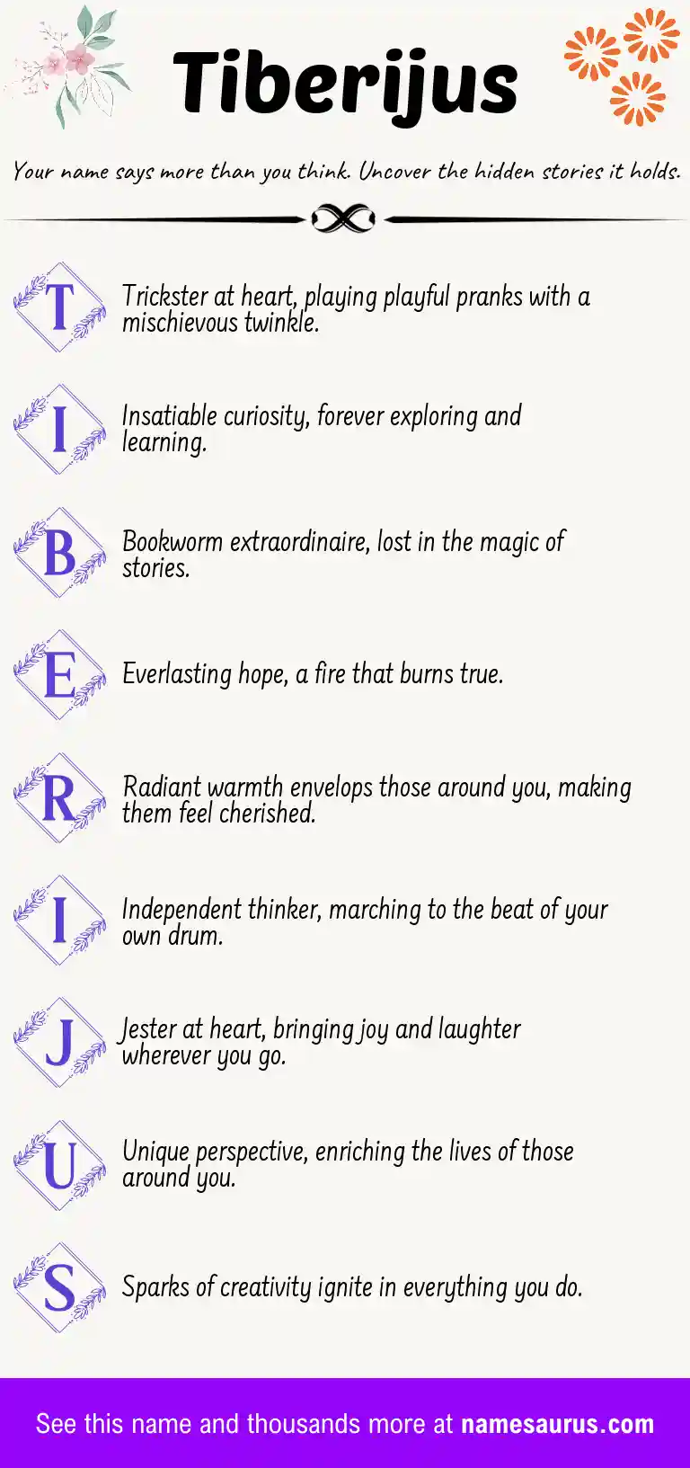 Acrostic poem about Tiberijus.