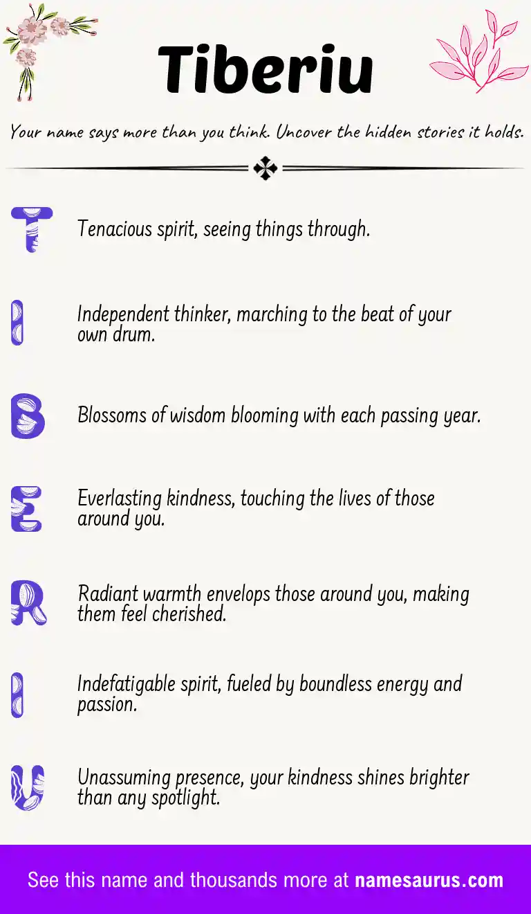 Acrostic poem about Tiberiu.
