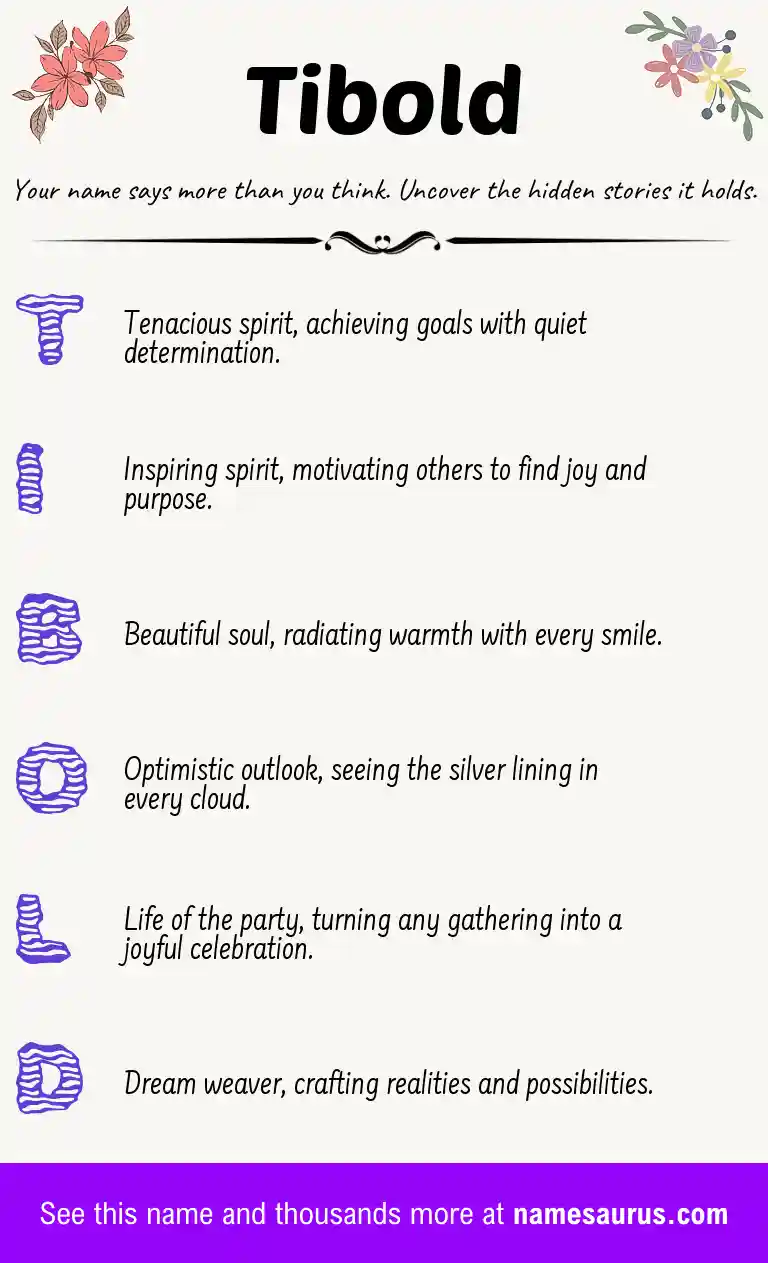 Acrostic poem about Tibold.