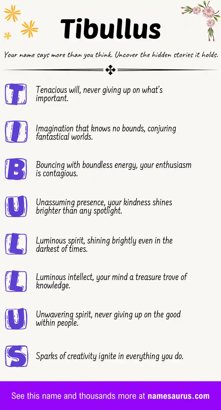 Acrostic poem about Tibullus.