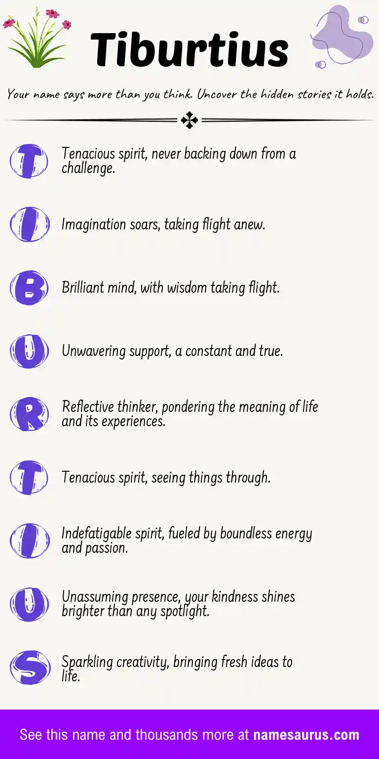 Acrostic poem about Tiburtius.