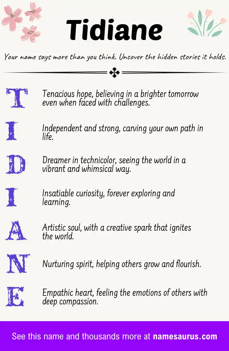 Acrostic poem about Tidiane.