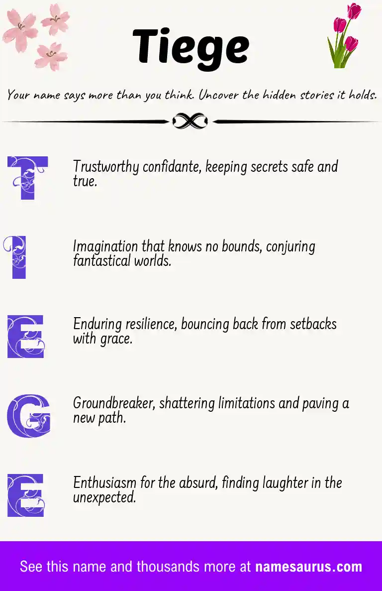 Acrostic poem about Tiege.