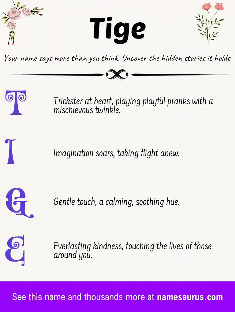 Acrostic poem about Tige.