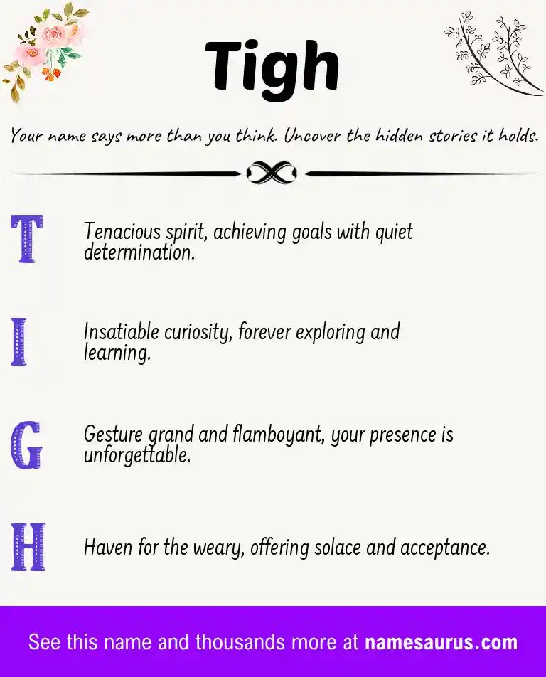 Acrostic poem about Tigh.