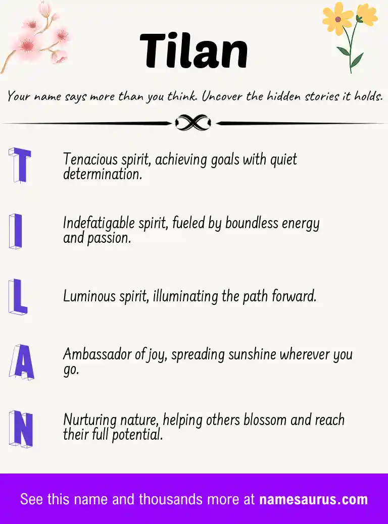 Acrostic poem about Tilan.