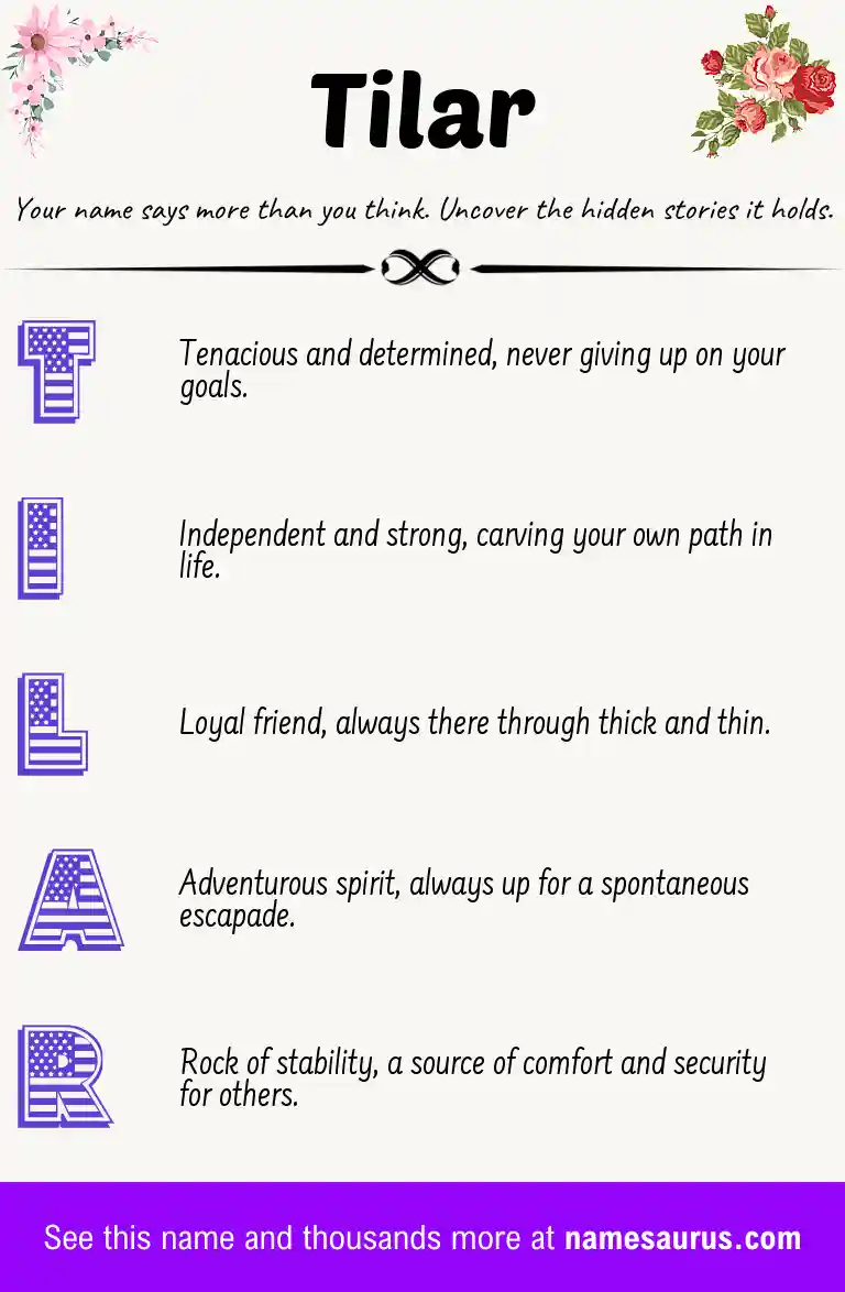 Acrostic poem about Tilar.