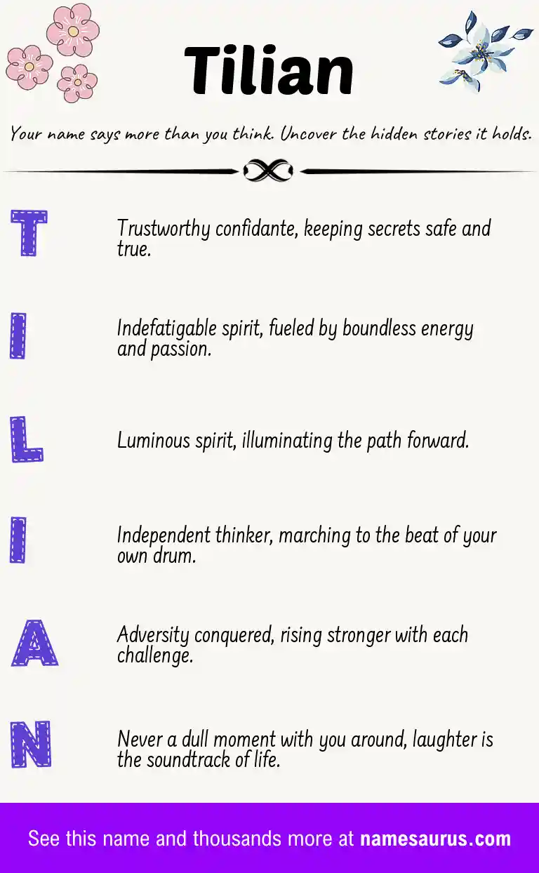 Acrostic poem about Tilian.