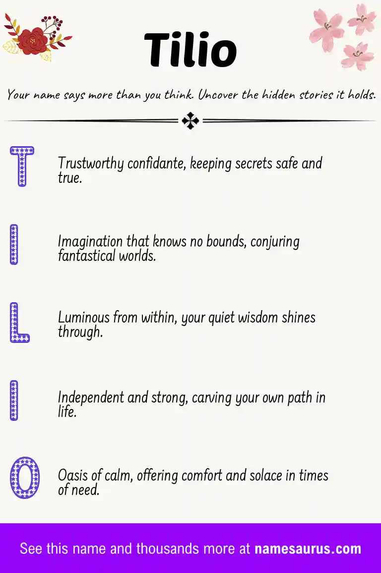 Acrostic poem about Tilio.