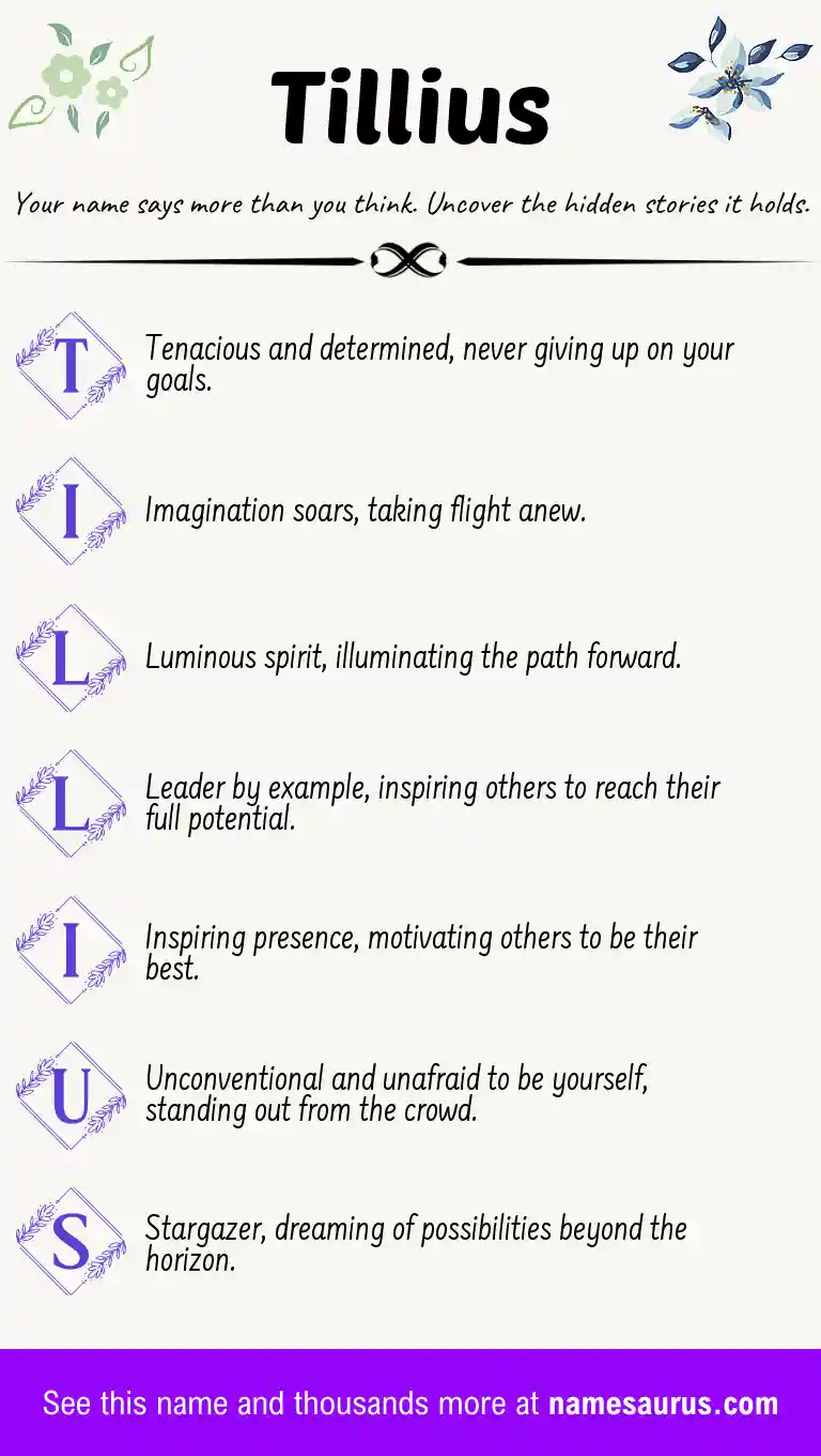 Acrostic poem about Tillius.