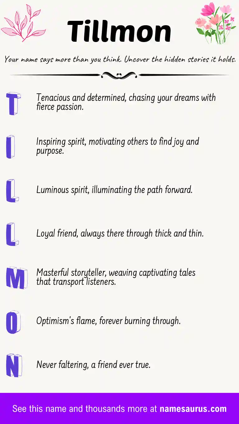Acrostic poem about Tillmon.