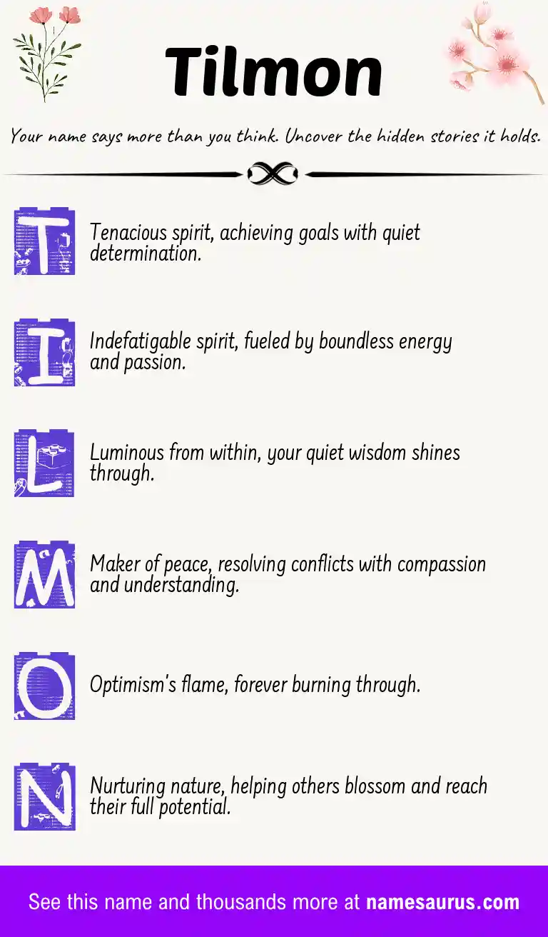 Acrostic poem about Tilmon.