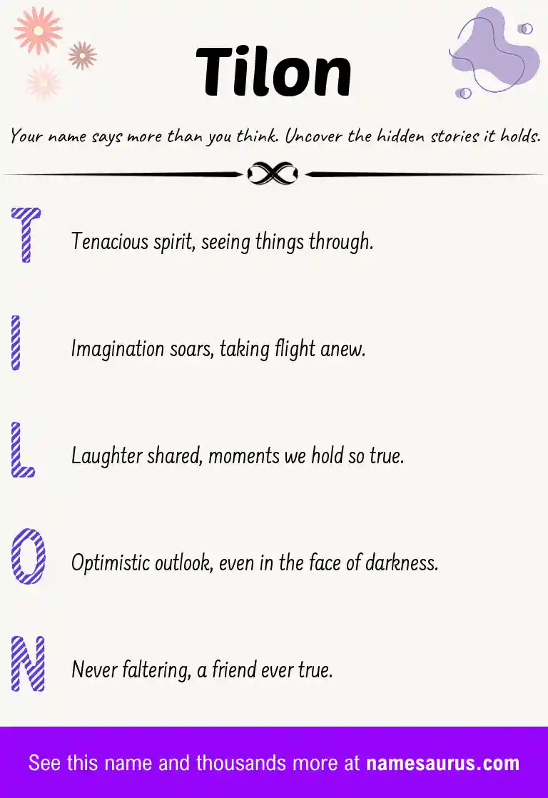 Acrostic poem about Tilon.