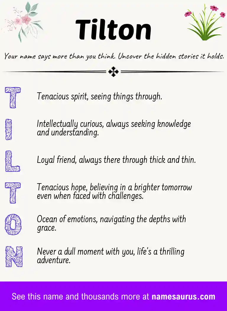 Acrostic poem about Tilton.