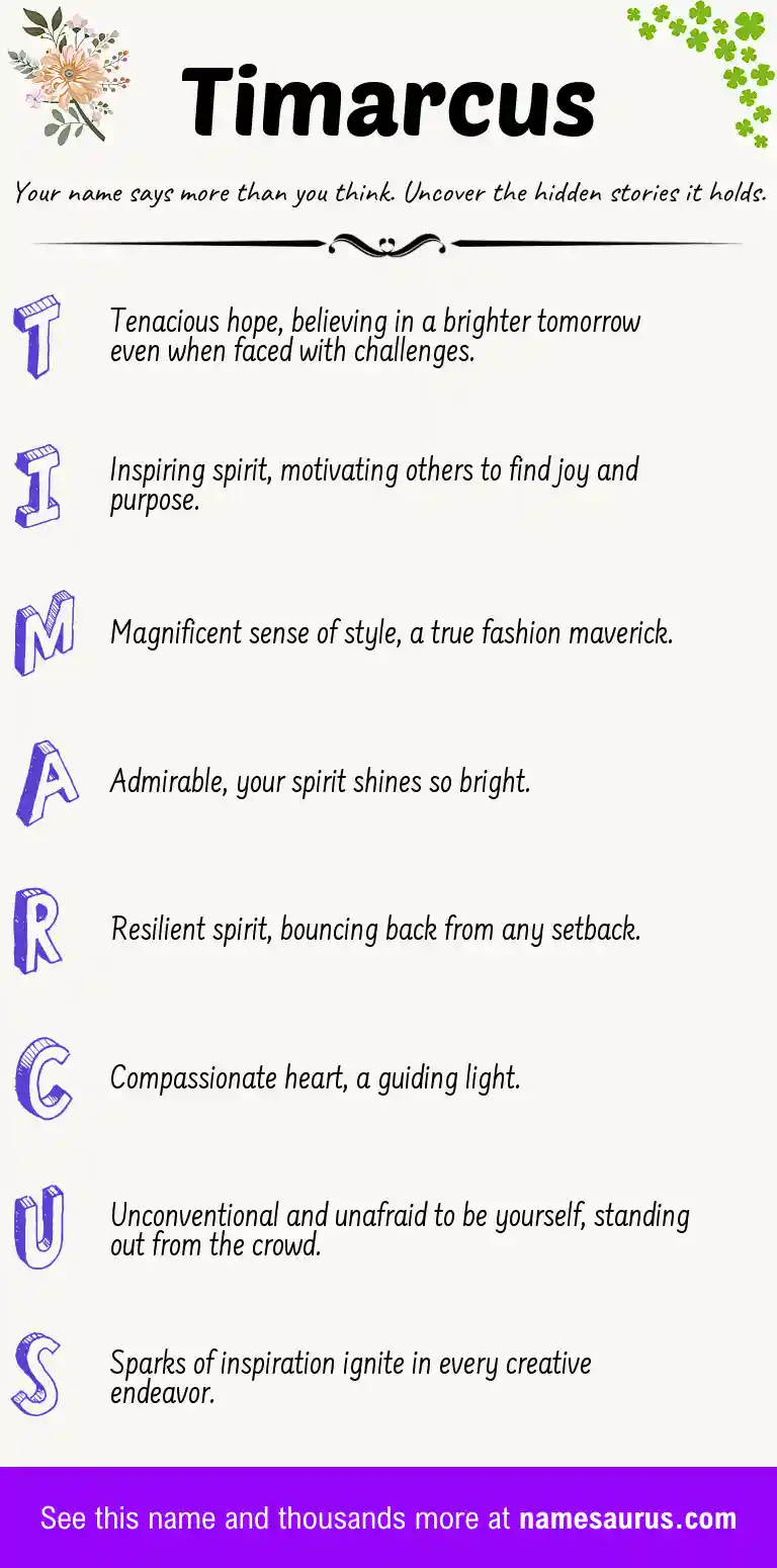 Acrostic poem about Timarcus.