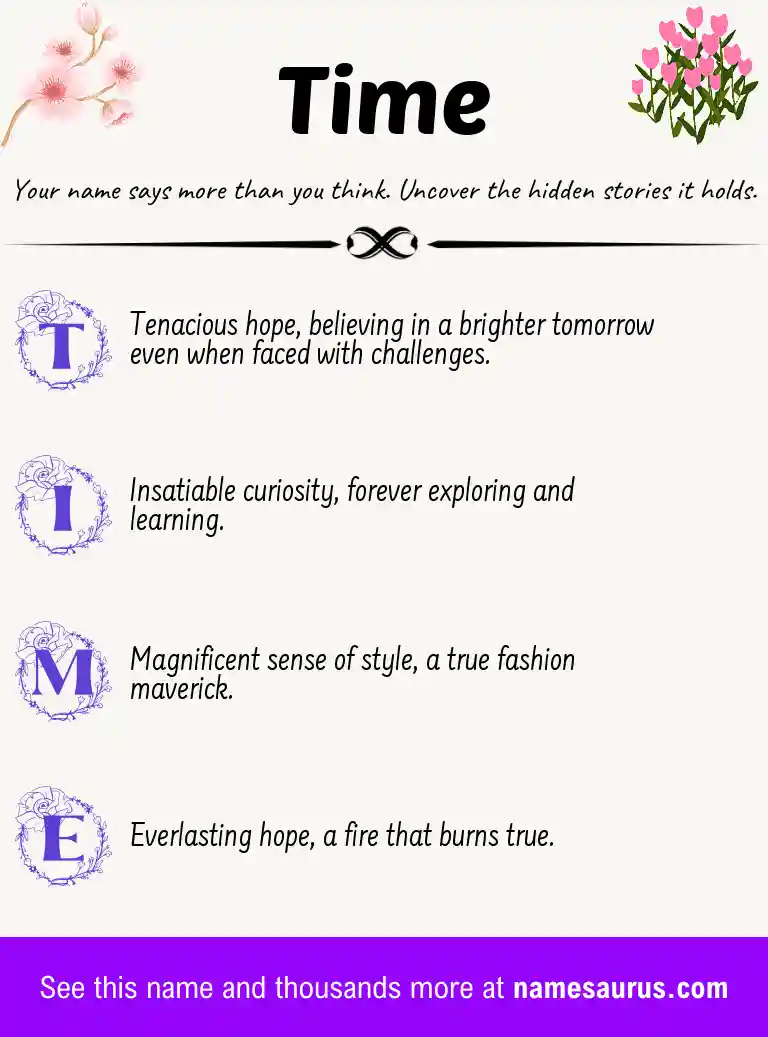 Acrostic poem about Time.