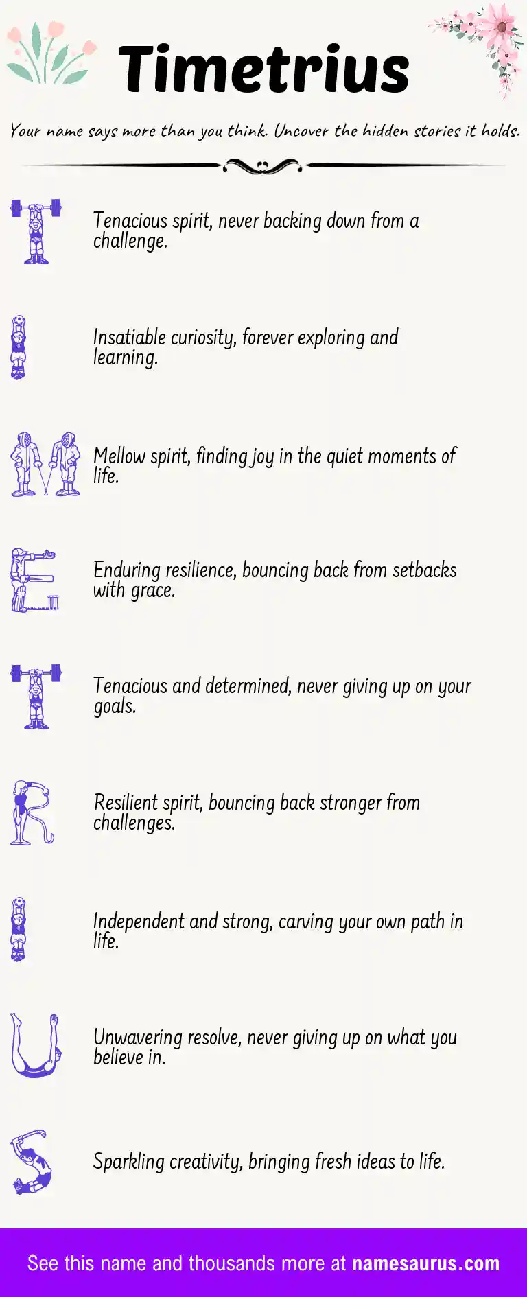 Acrostic poem about Timetrius.