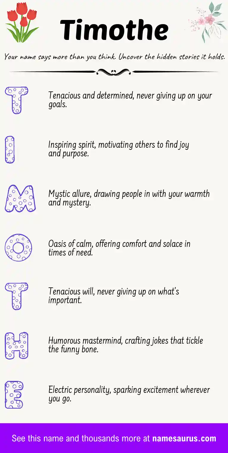 Acrostic poem about Timothe.