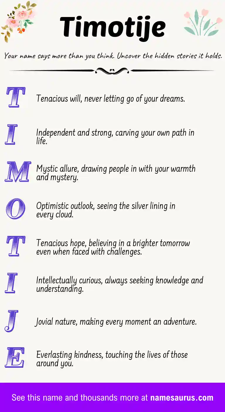 Acrostic poem about Timotije.