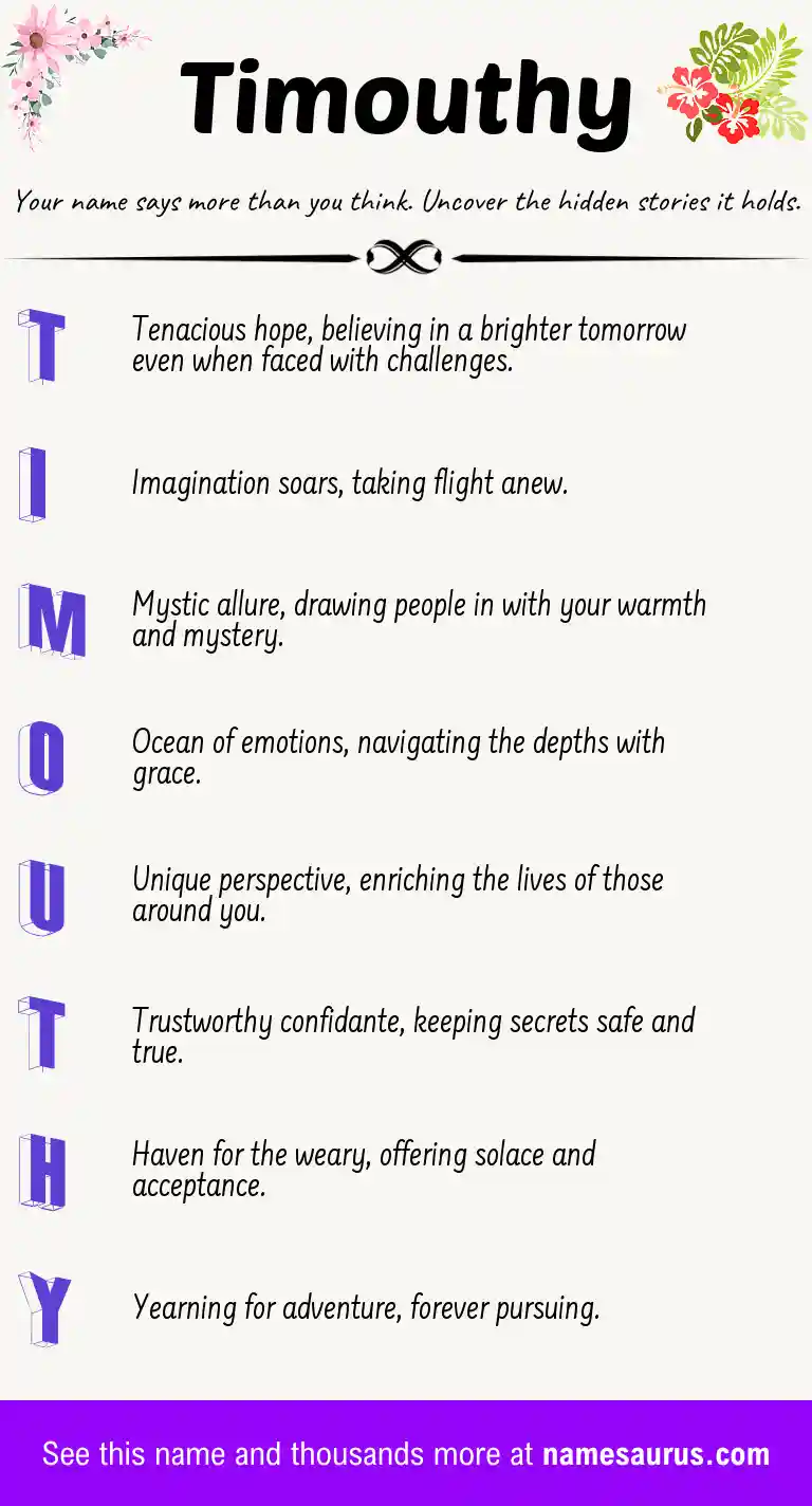 Acrostic poem about Timouthy.