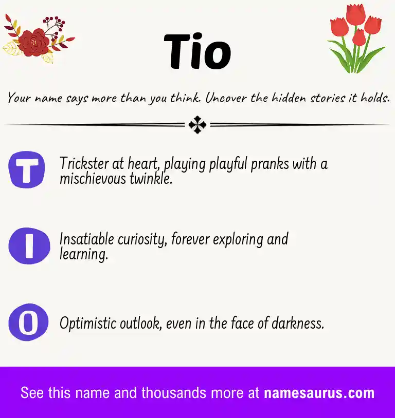 Acrostic poem about Tio.