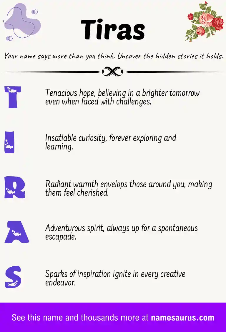 Acrostic poem about Tiras.