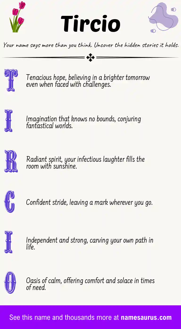 Acrostic poem about Tircio.