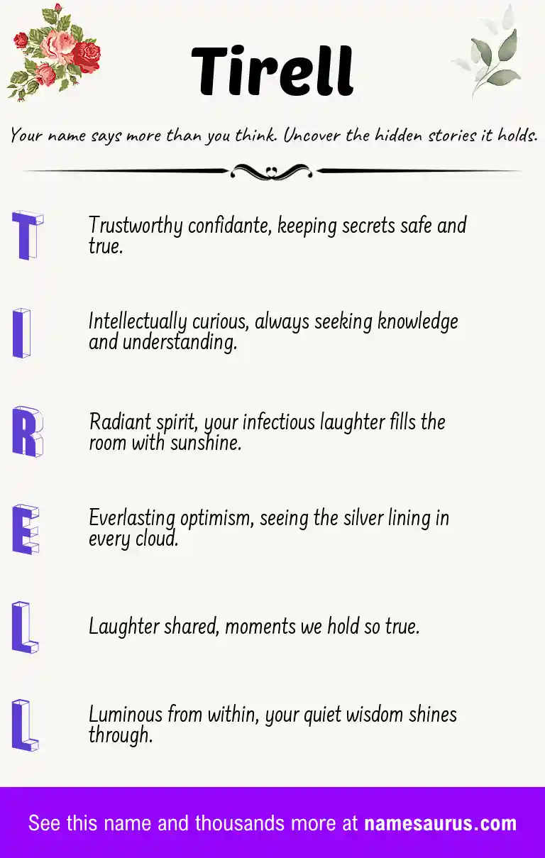 Acrostic poem about Tirell.