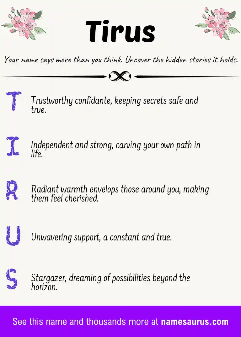 Acrostic poem about Tirus.