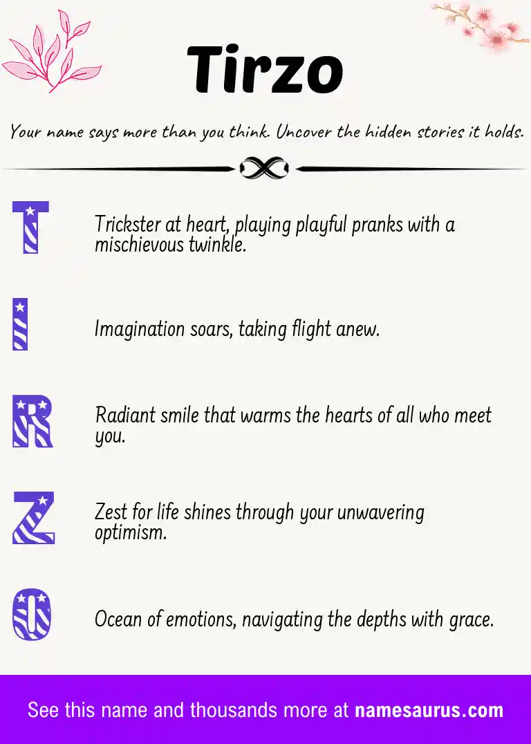 Acrostic poem about Tirzo.