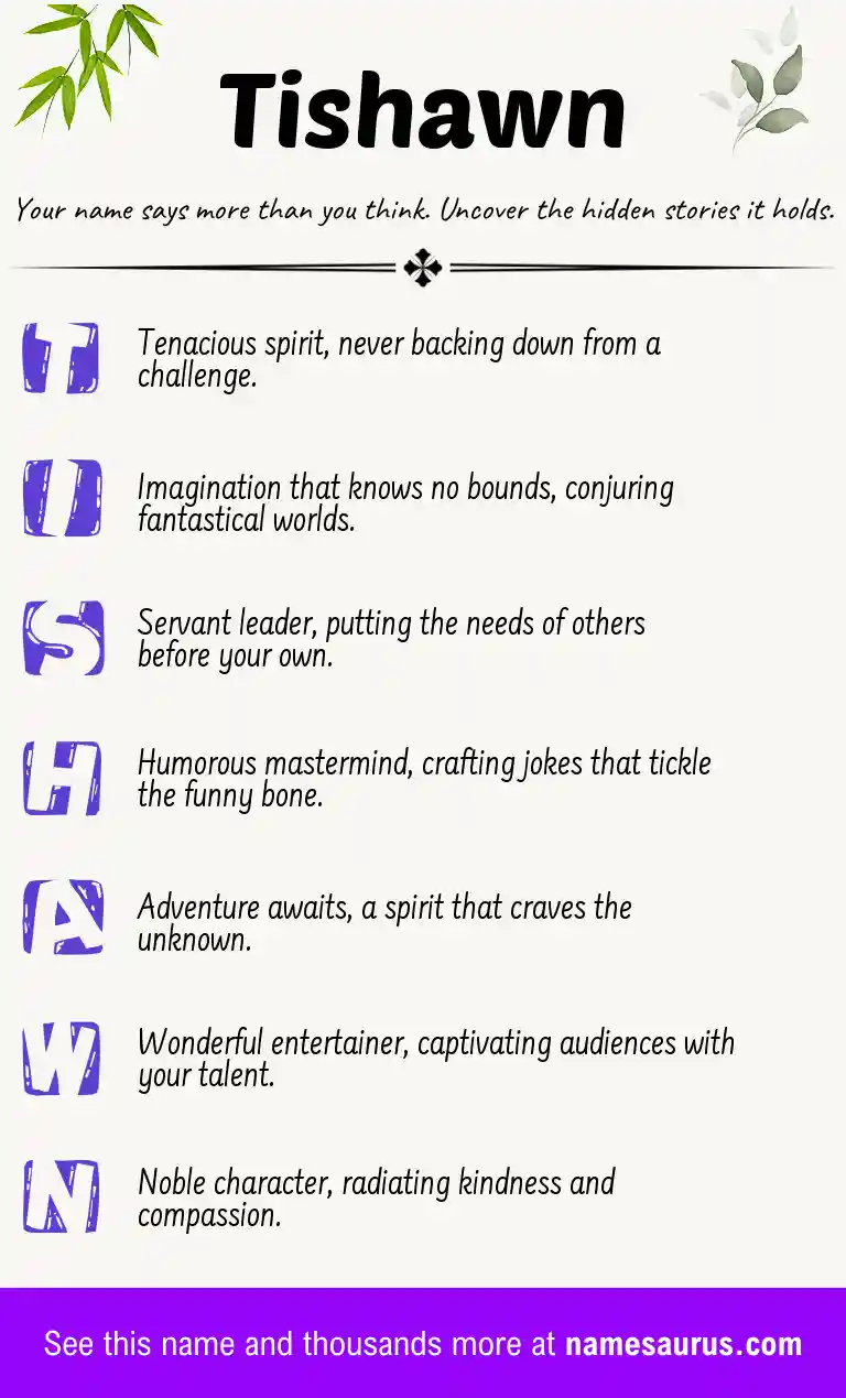 Acrostic poem about Tishawn.