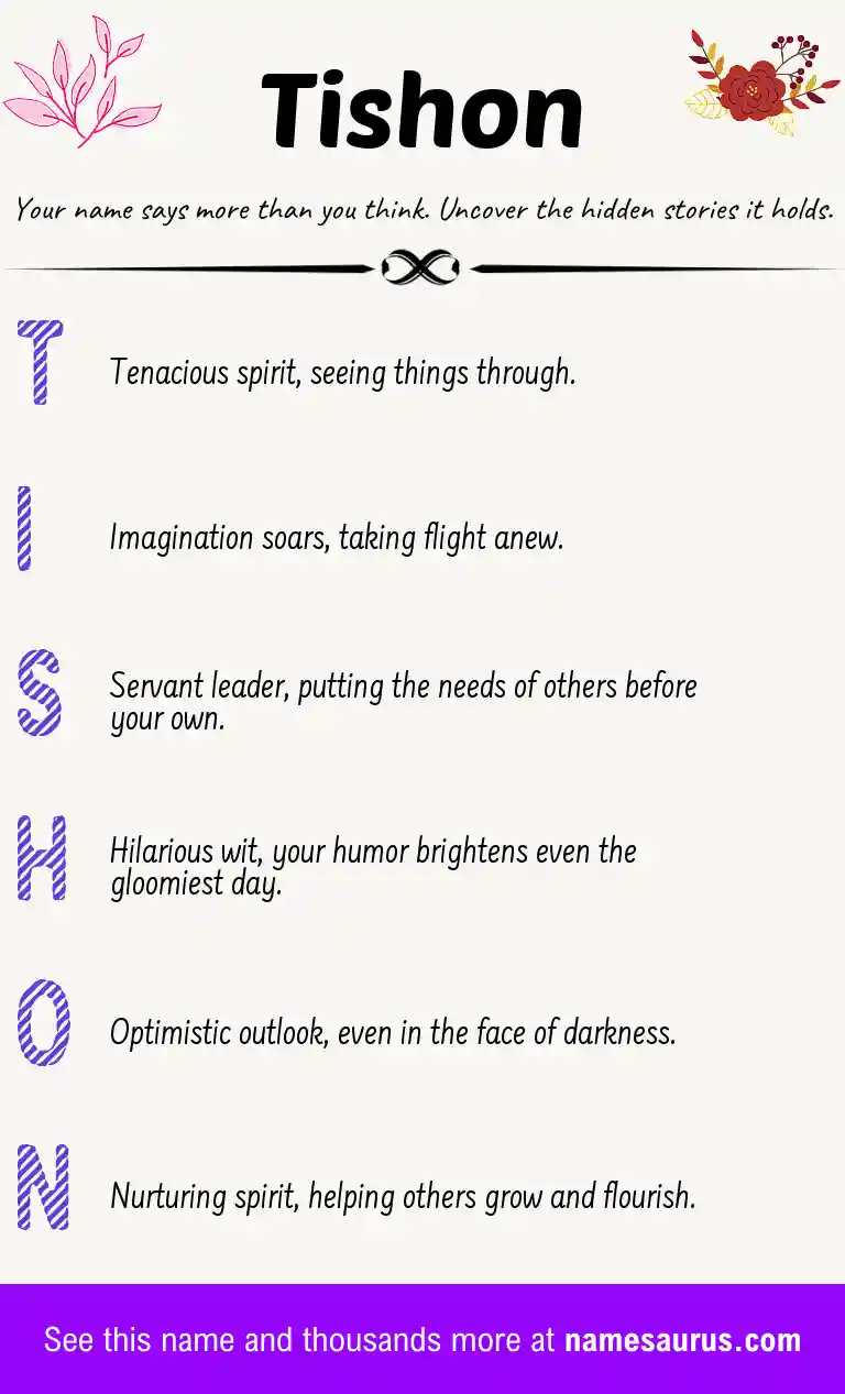 Acrostic poem about Tishon.