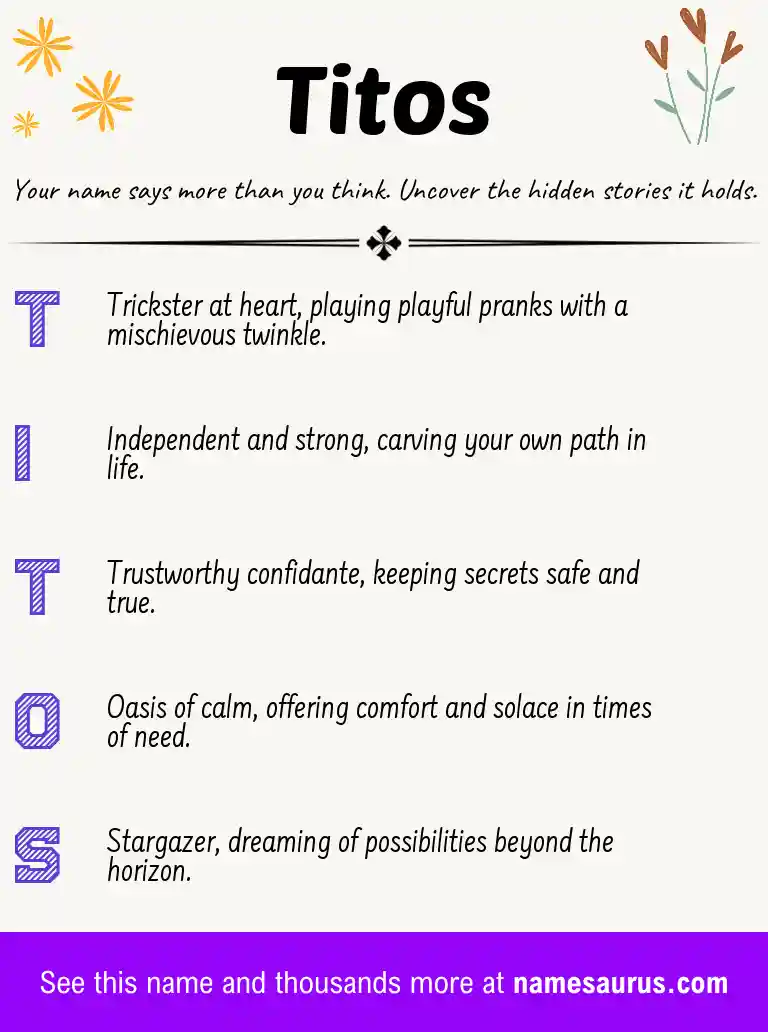 Acrostic poem about Titos.
