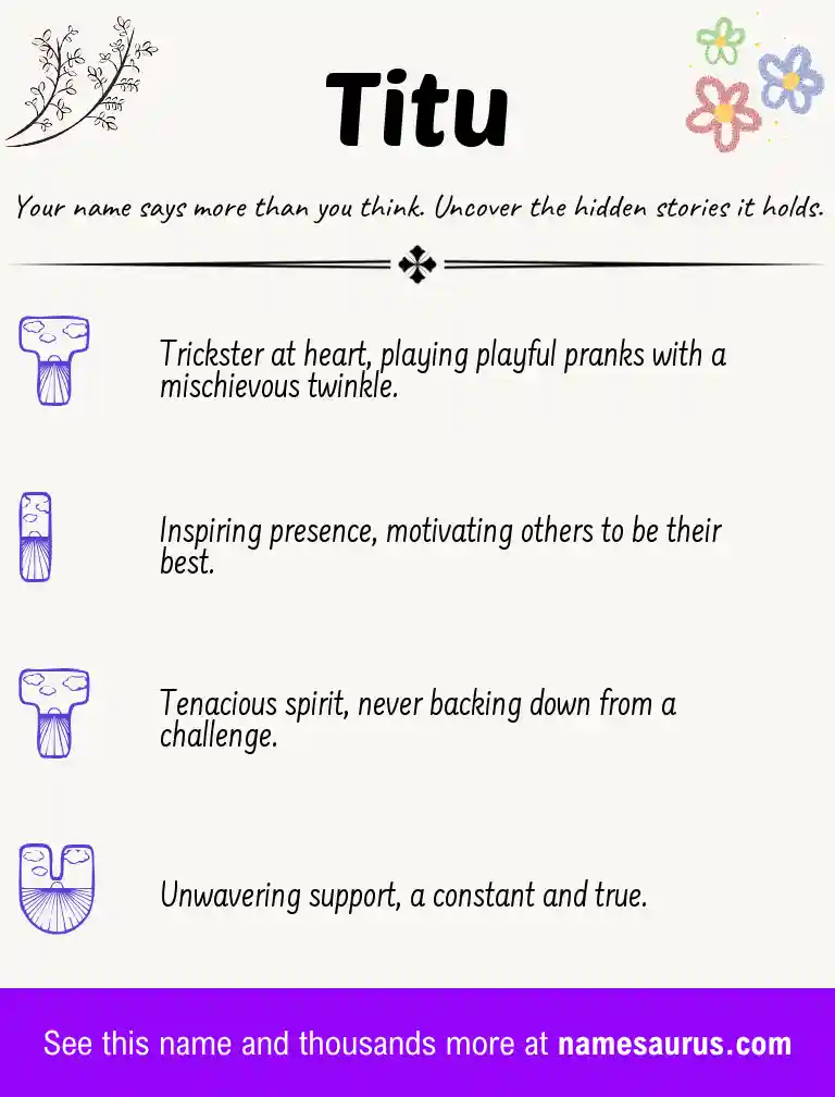 Acrostic poem about Titu.