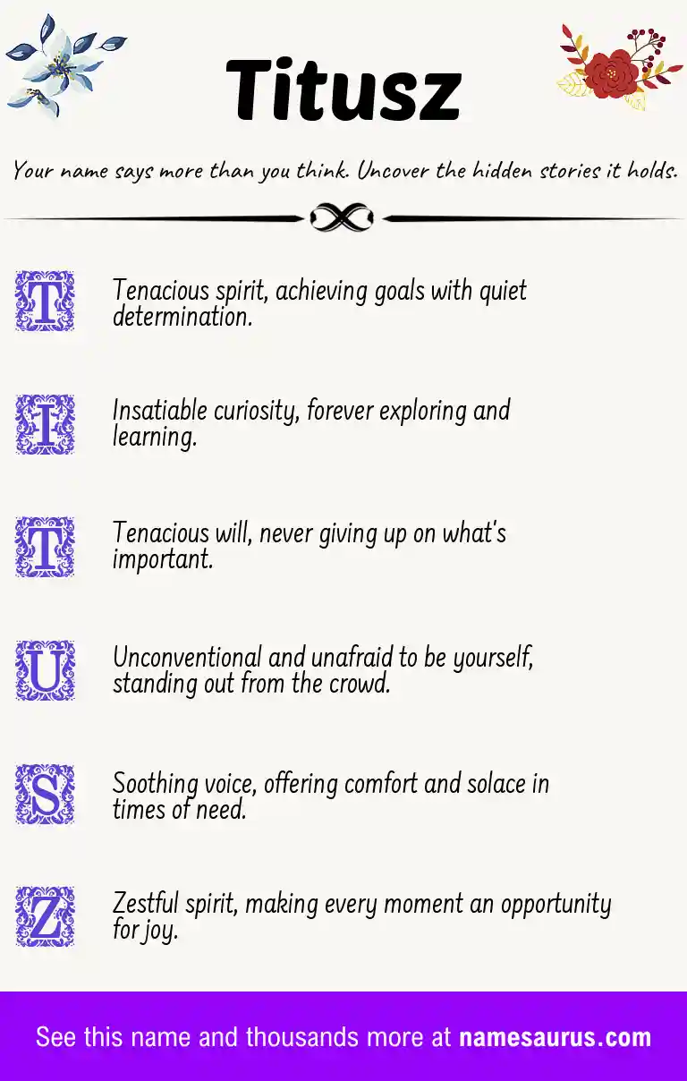 Acrostic poem about Titusz.